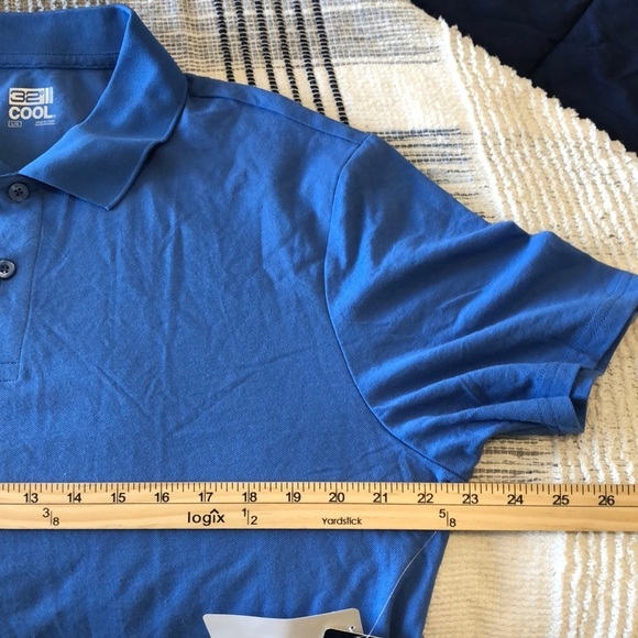 NWT 32 Degrees Mens Polo Sz L Blue Business Casual Work Job Basic Minimalist - Picture 8 of 9